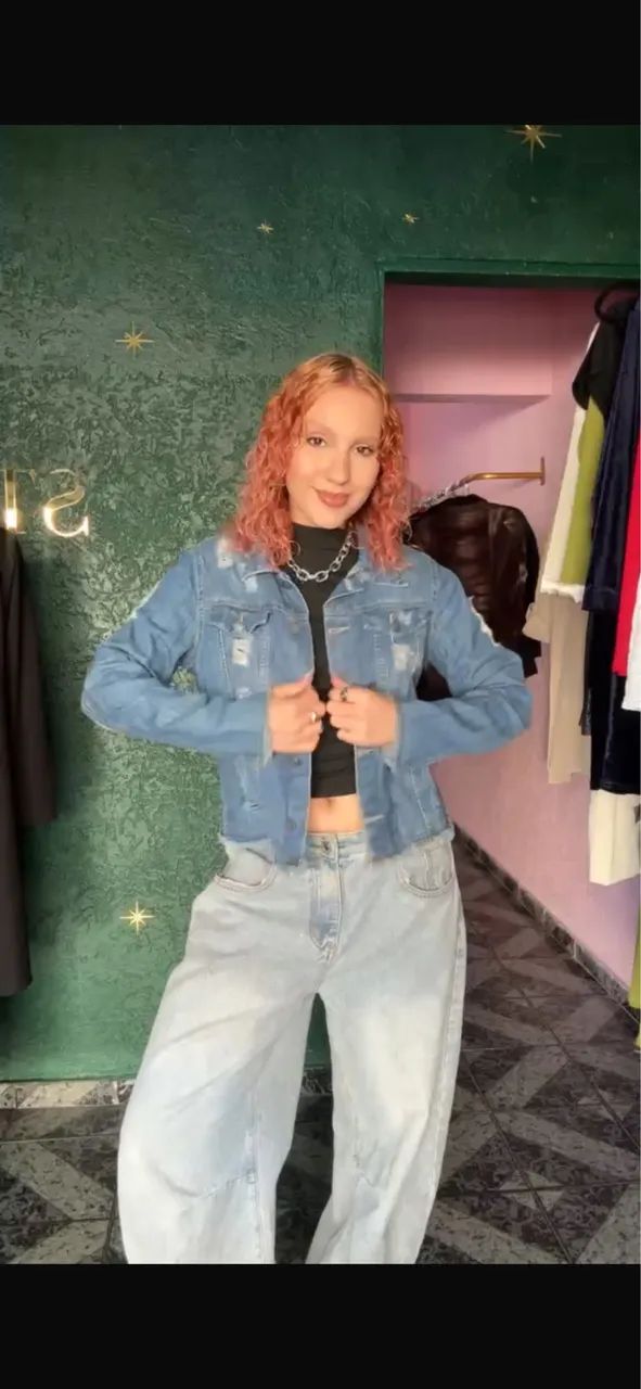 jaqueta Jeans Destroyed