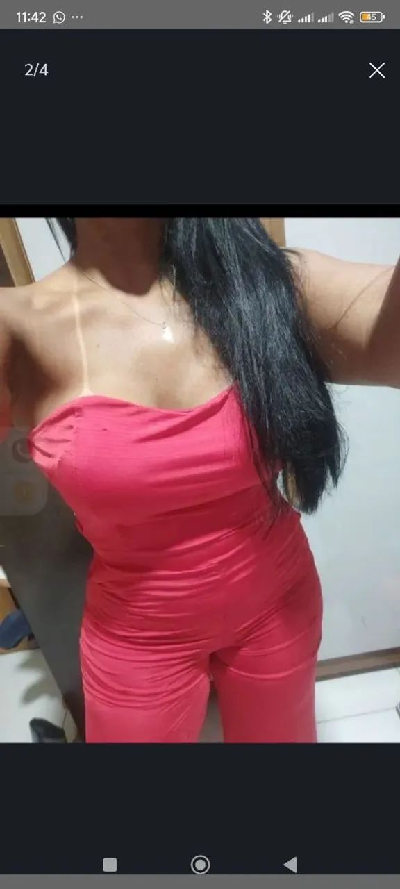 Macacão vertical vna cor vermelho lindo mesmo modelo imagem  - Foto 3