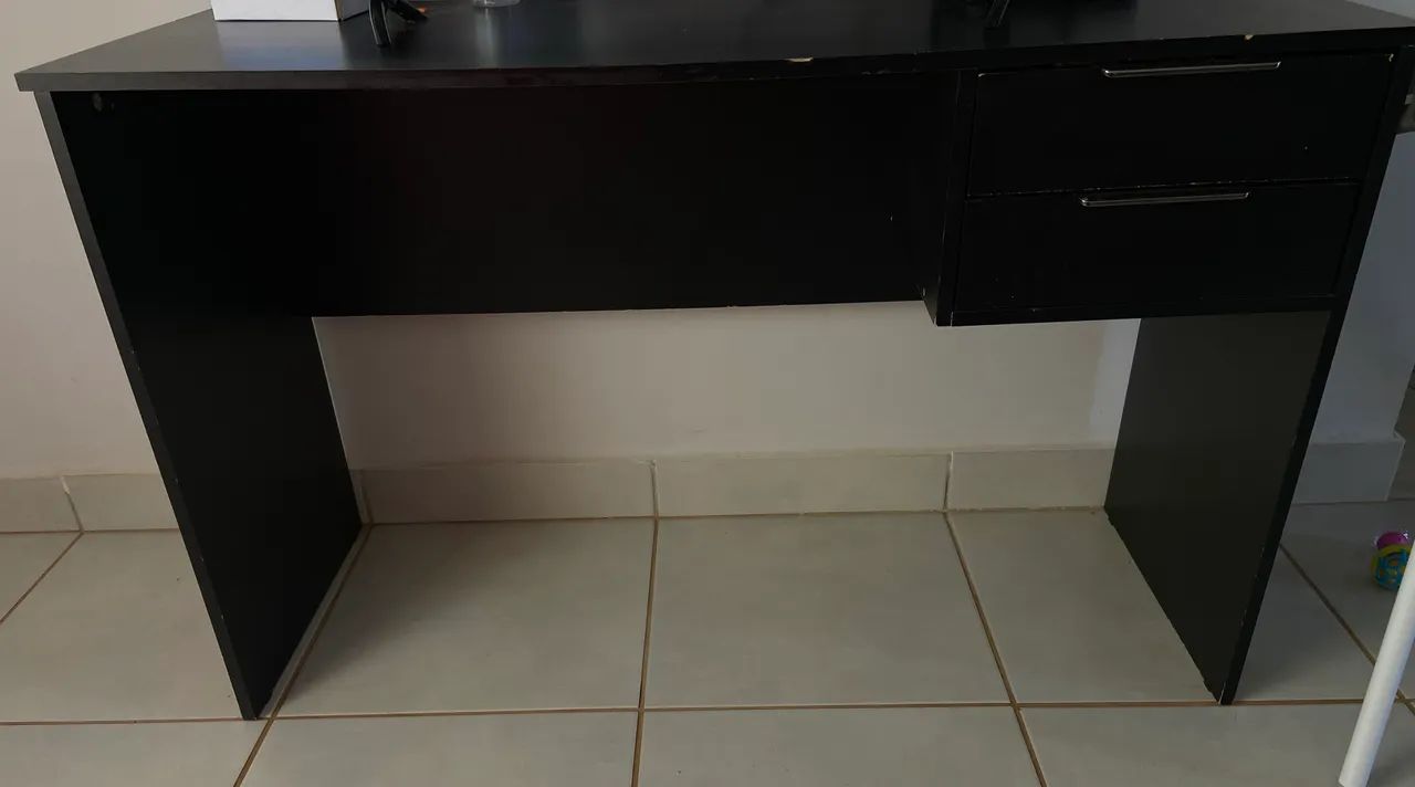 ESCRIVANINHA PRETA COM DUAS GAVETAS  - Foto 2