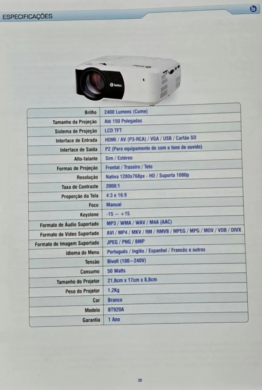 Mini Projetor Betec - Foto 4