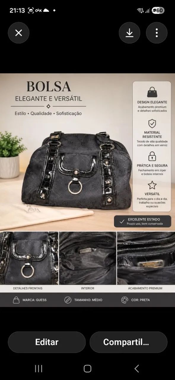 Bolsa Ana Hickmann preta - Foto 5