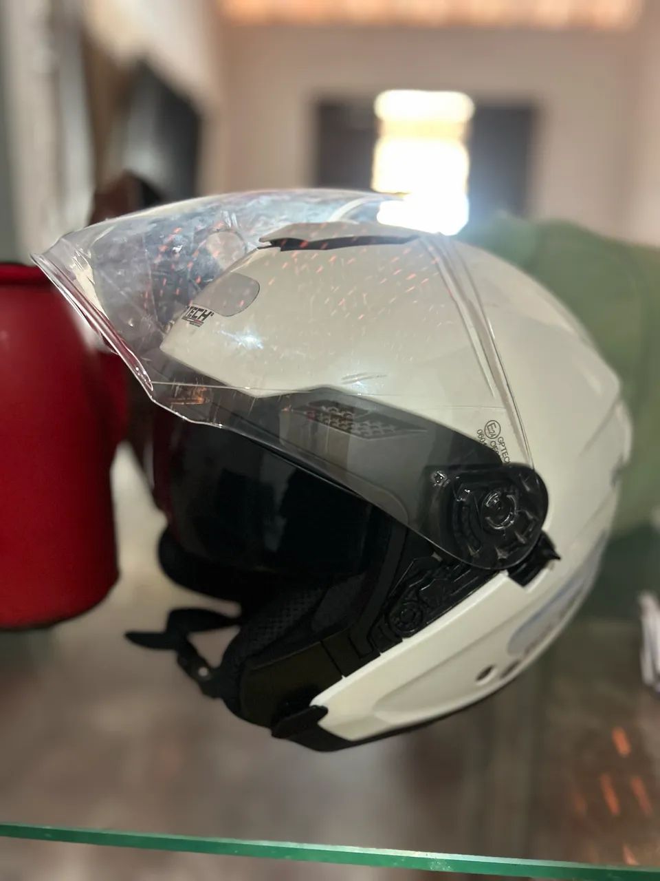 capacete gp tech com óculos  - Foto 3
