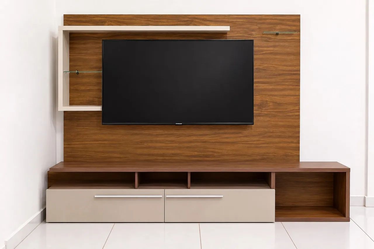 Painel com rack para TV 