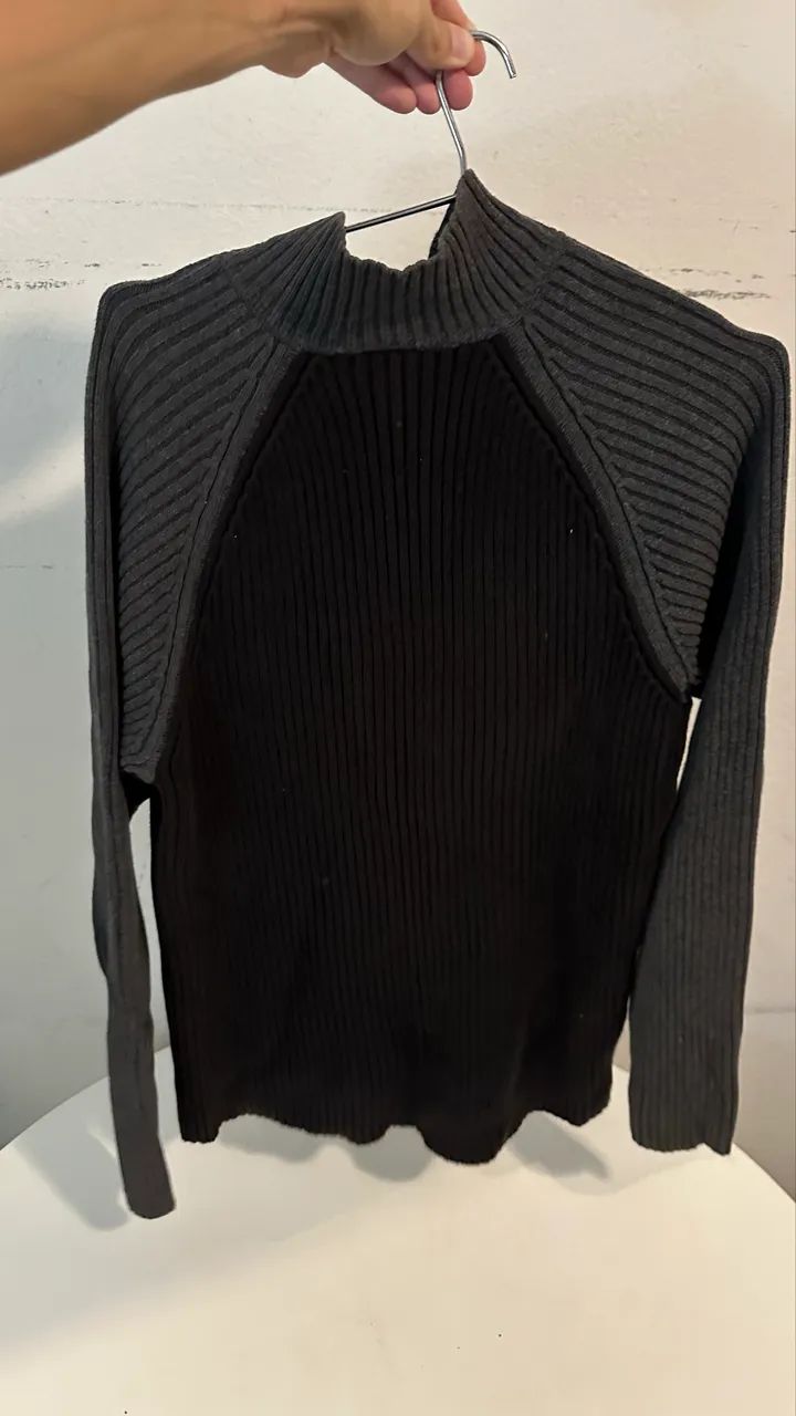 Blusa com ziper preta e cinza Ralph Lauren - G - Foto 3