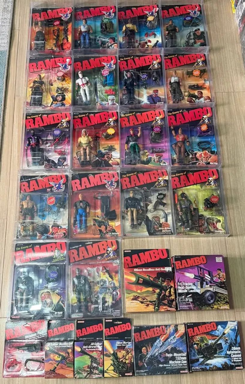 Coleção completa Rambo Coleco / Glasslite com 18 bonecos e 8 armas extras - Foto 5