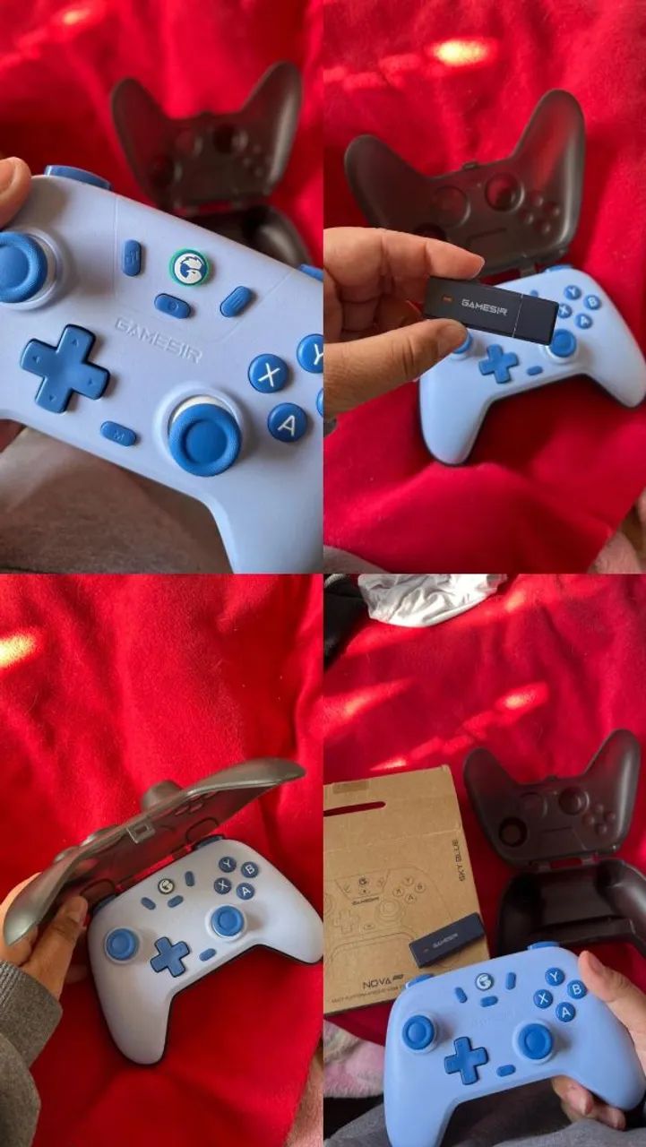 Controle GameSir T4 Nova Lite Tri-Mode - Hall Effect Multi Plataforma AZUL NOVO
