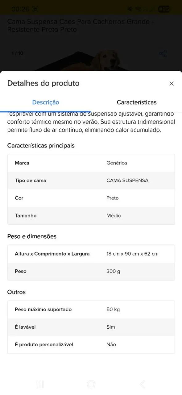 Cama Suspensa Pet Médio 65570201194498122