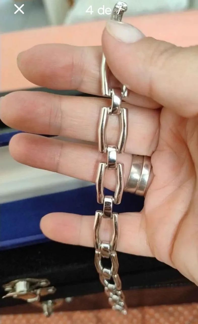 Pulseira masculina prata 925