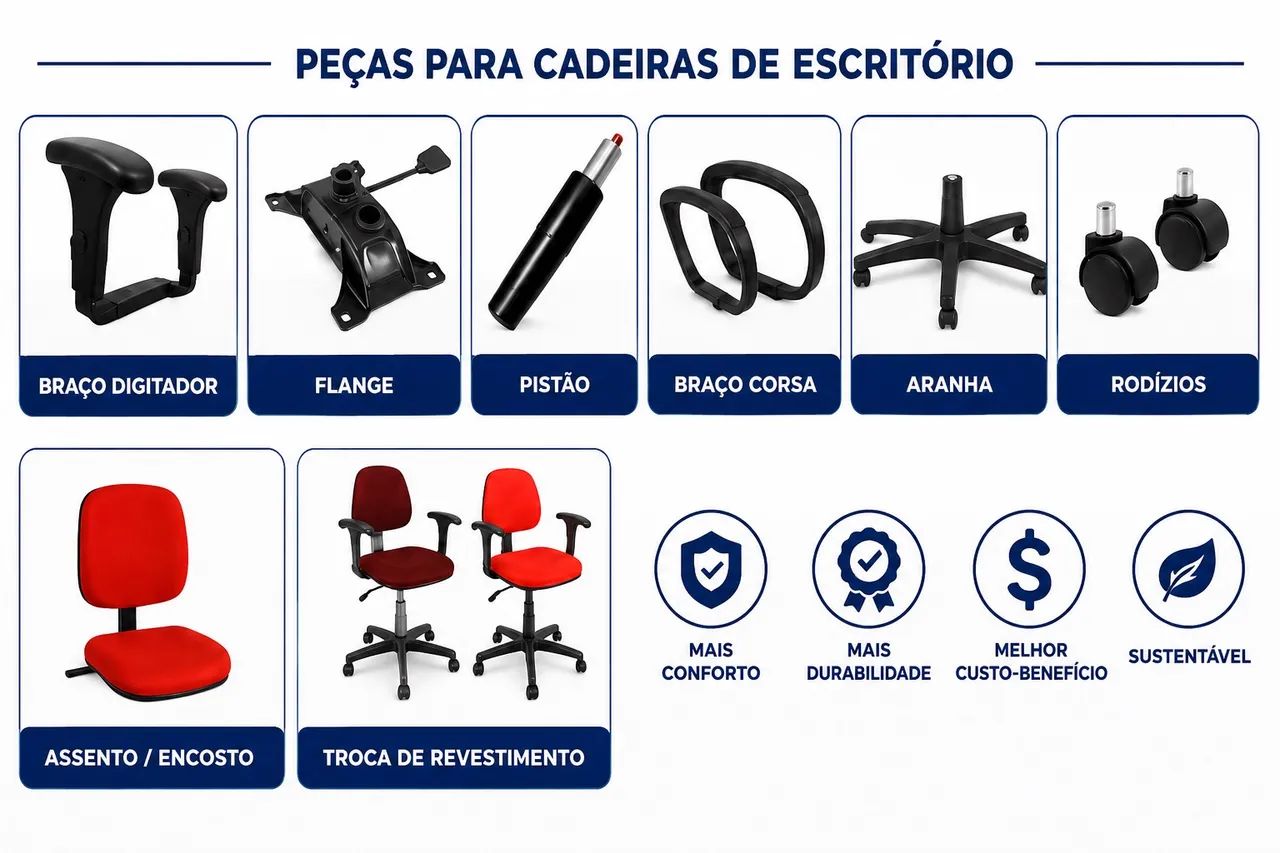 Serviços de Manutenção em Cadeiras de escritório  - Foto 2