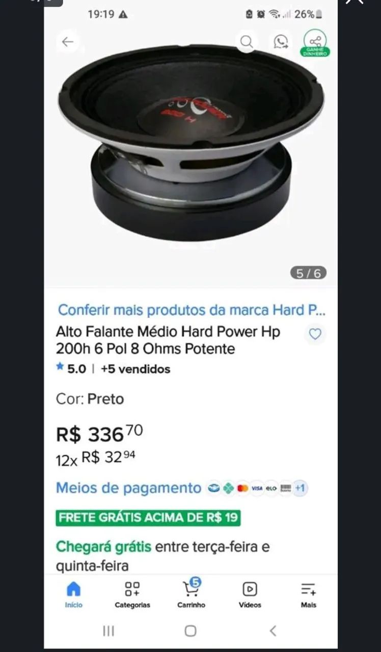 Par de  Médio da Hard Power 6 polegadas - Foto 2