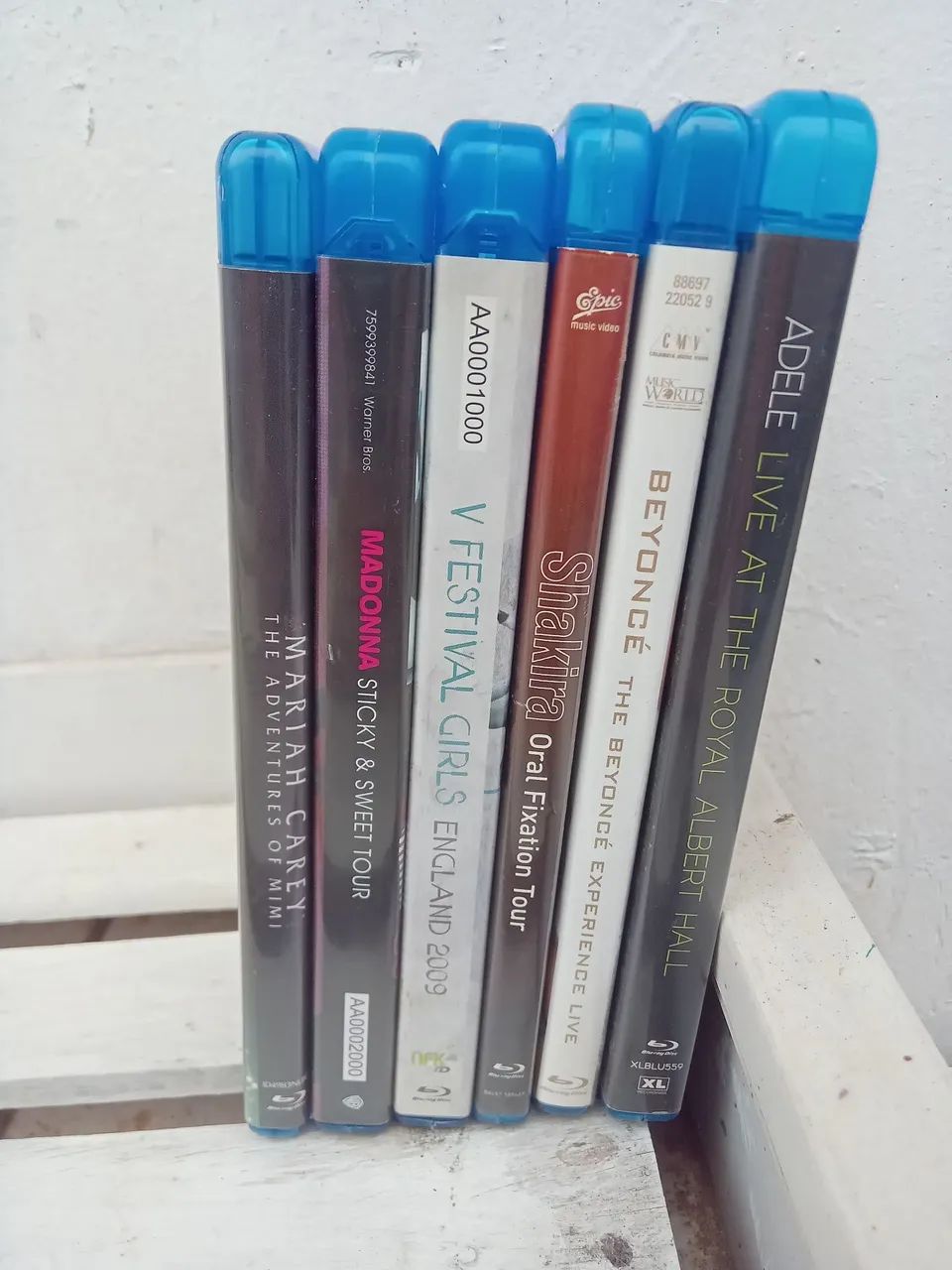 6 blu-ray cantoras pop Mariah Adele Beyoncé Shakira Madonna Katy