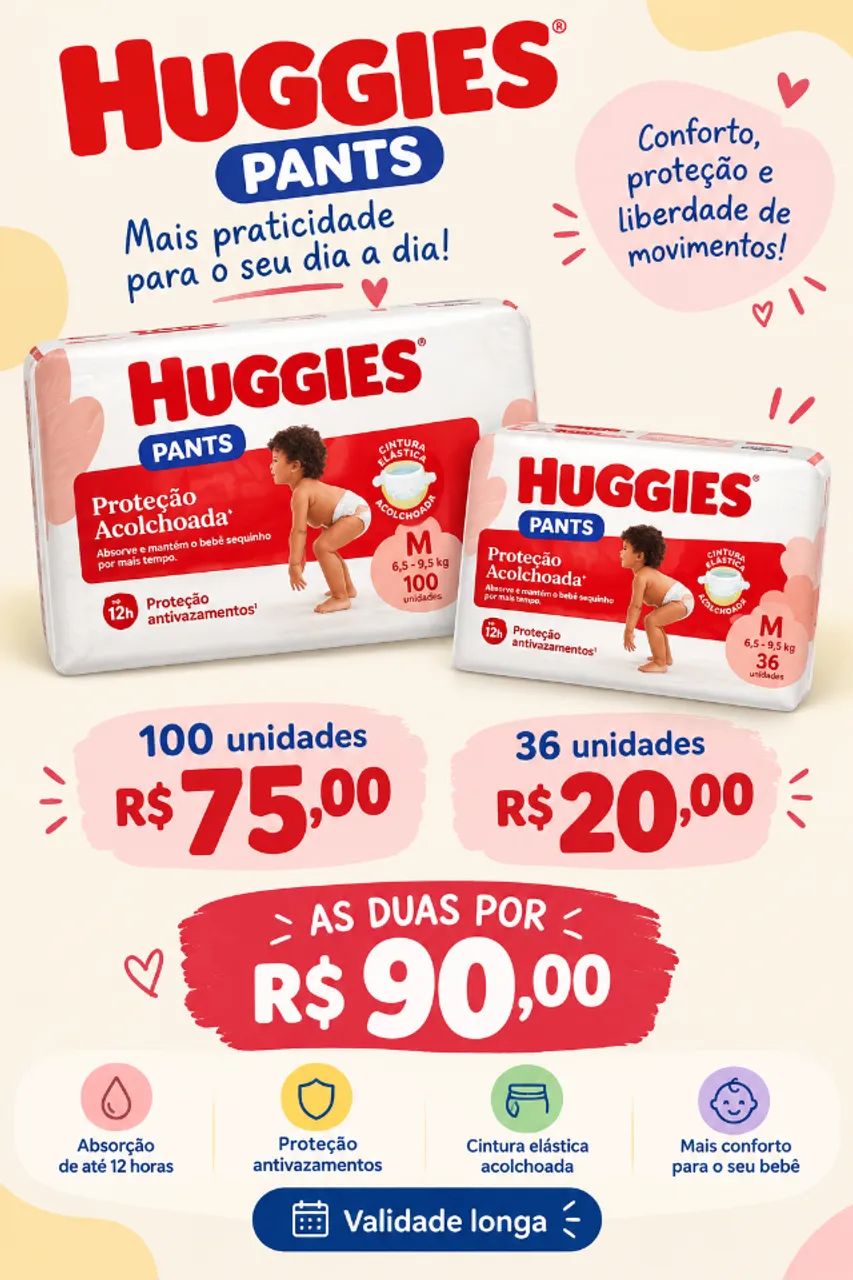 Fralda Huggies pants M - Foto 2
