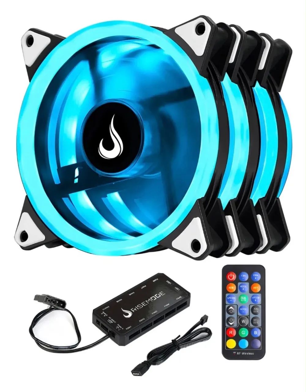 Kit 3 ventoinhas fans e controladora rise mode