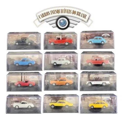 Carrinhos Miniatura 1:43 Carros inesquecíveis do Brasil