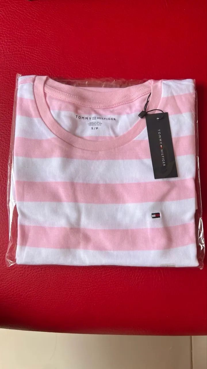 Camiseta tommy feminina rosa