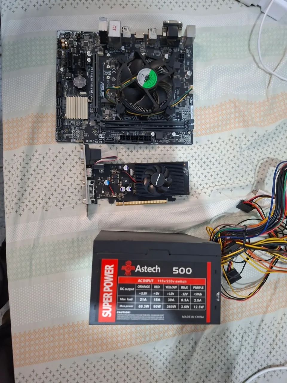 PLACA  ASUS+VIDEO+FONTE+MEMÓRIA 