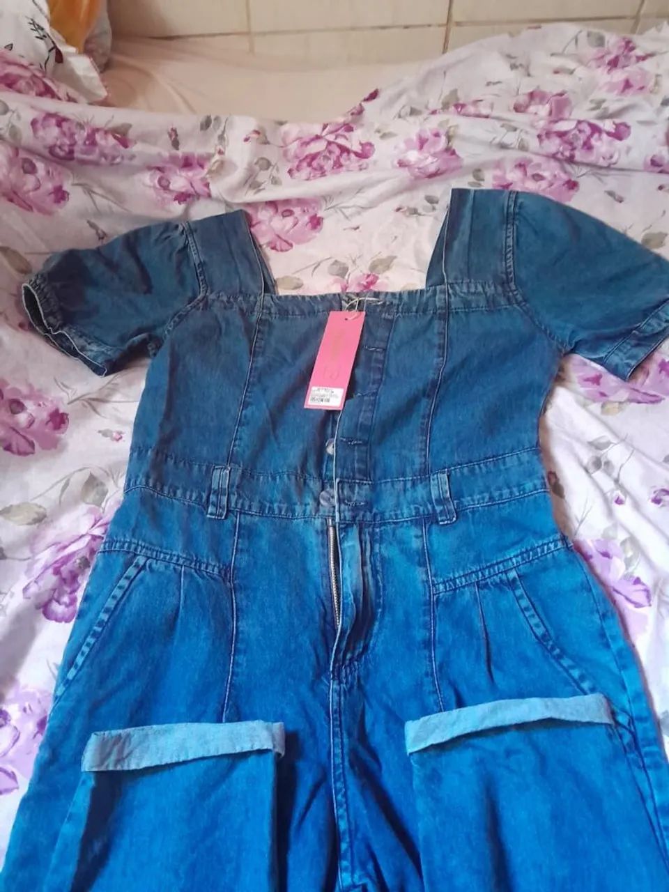 Macacão jeans  tamanho 38