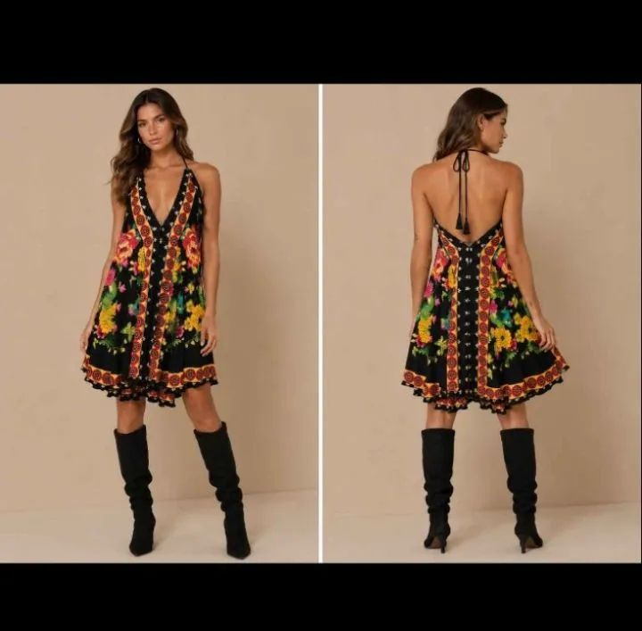 Vestido indiano florido 