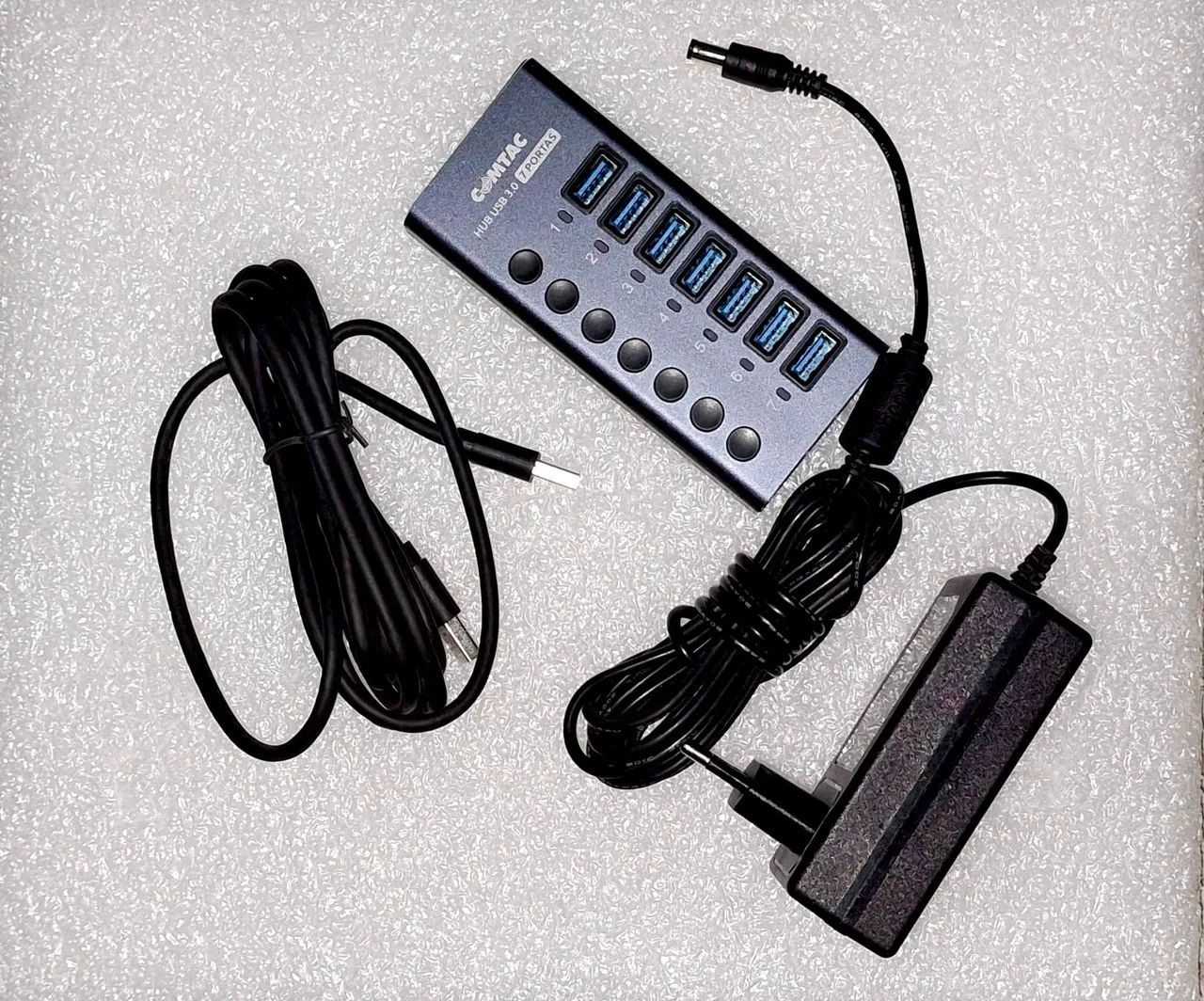 HUB USB 7 PORTAS 3.2 COM INTERRUPTORES INDIVIDUAIS