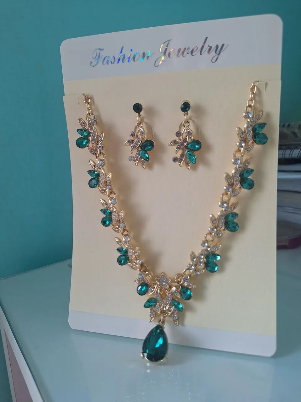 Conjunto de joias na cor verde - Foto 3