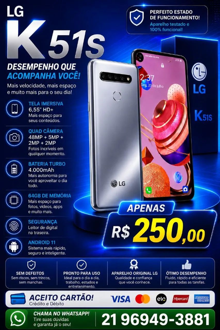 LG k51s 64 GB prateado 