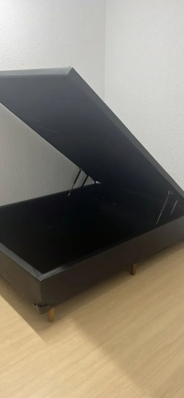 Cama casal box baú com colchão com plástico  - Foto 3