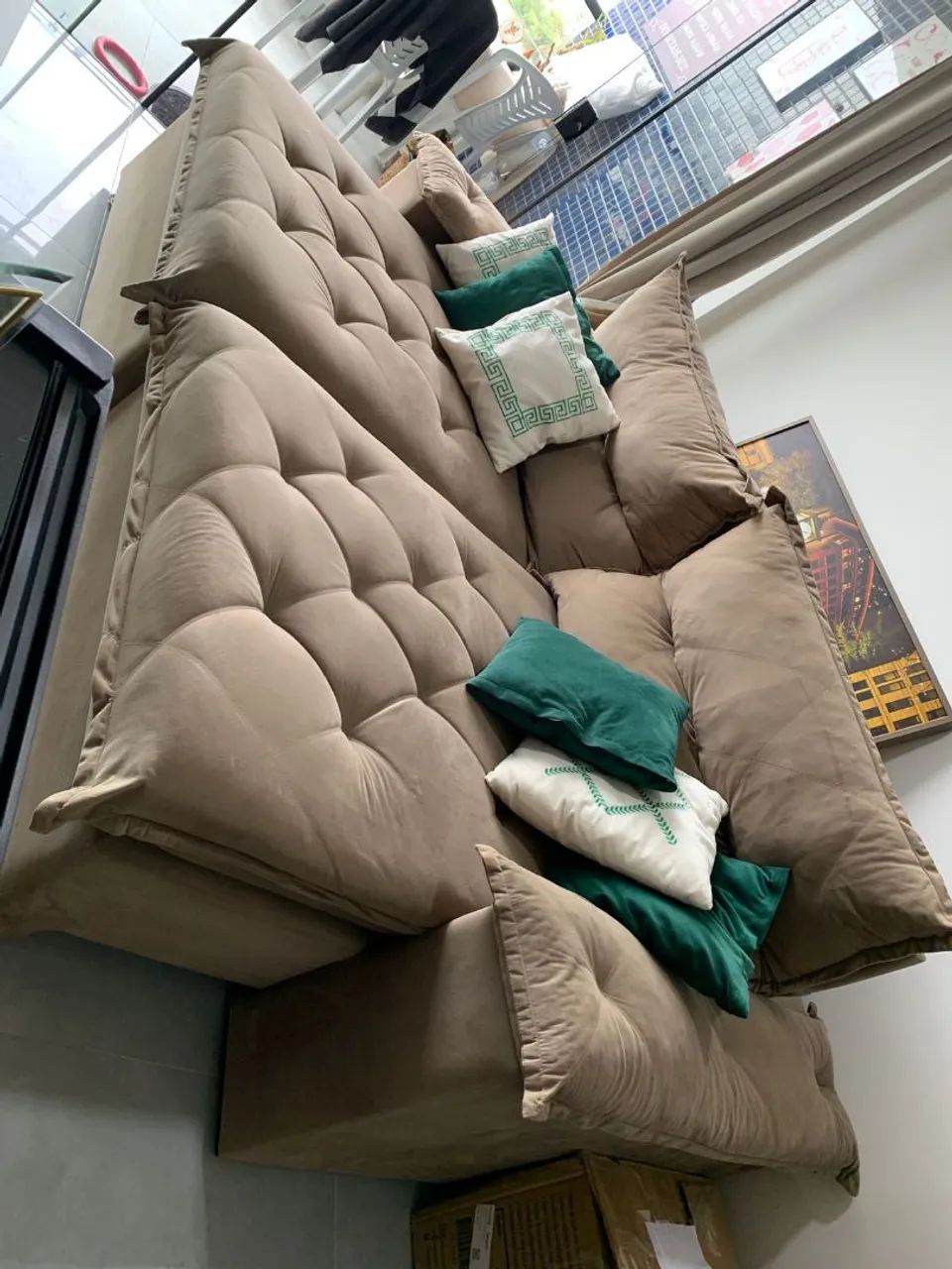 Sofá-Cama Marrom 2 em 1 - Foto 3