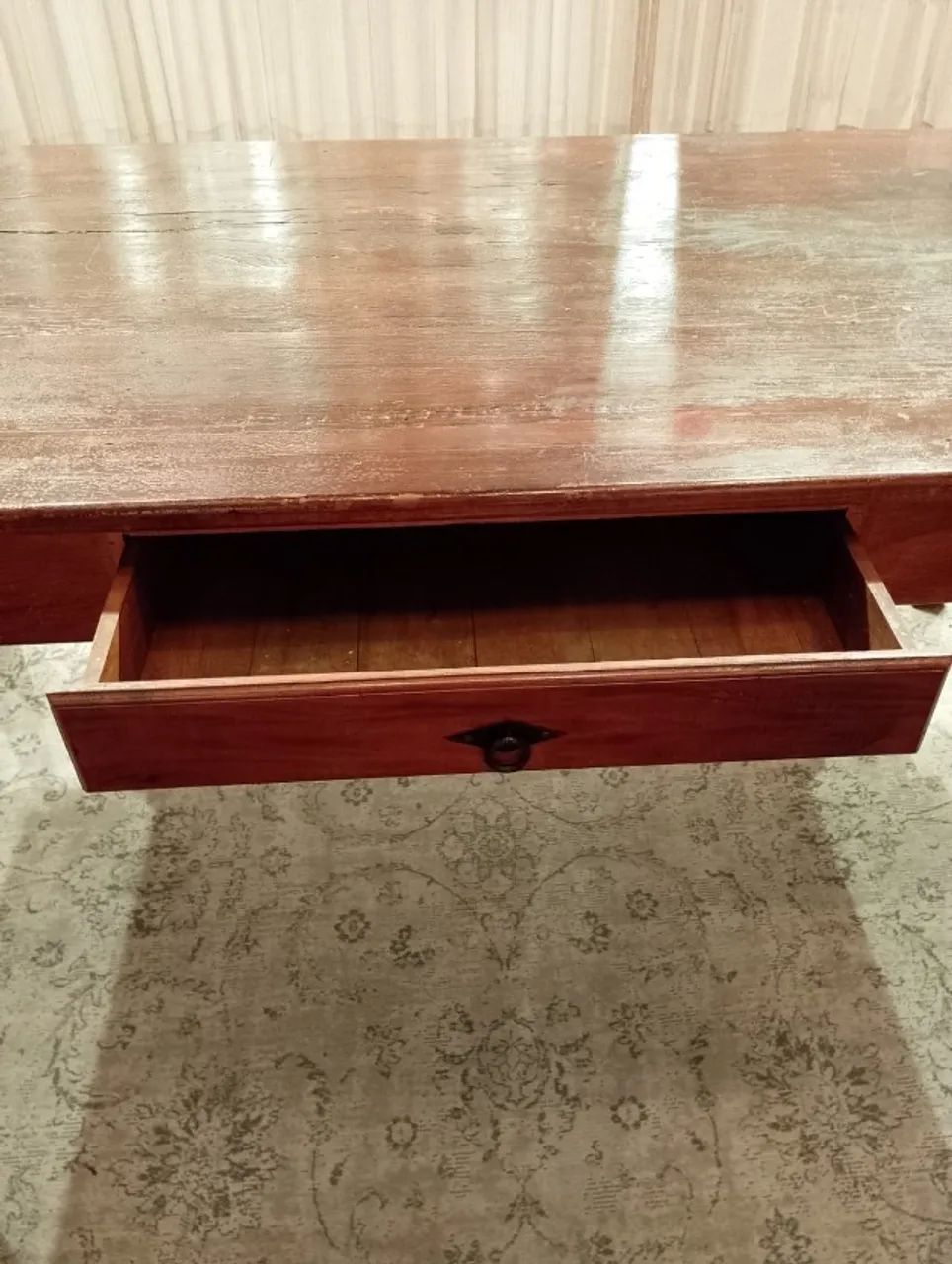 Mesa de jantar rústica de madeira maciça - Foto 3