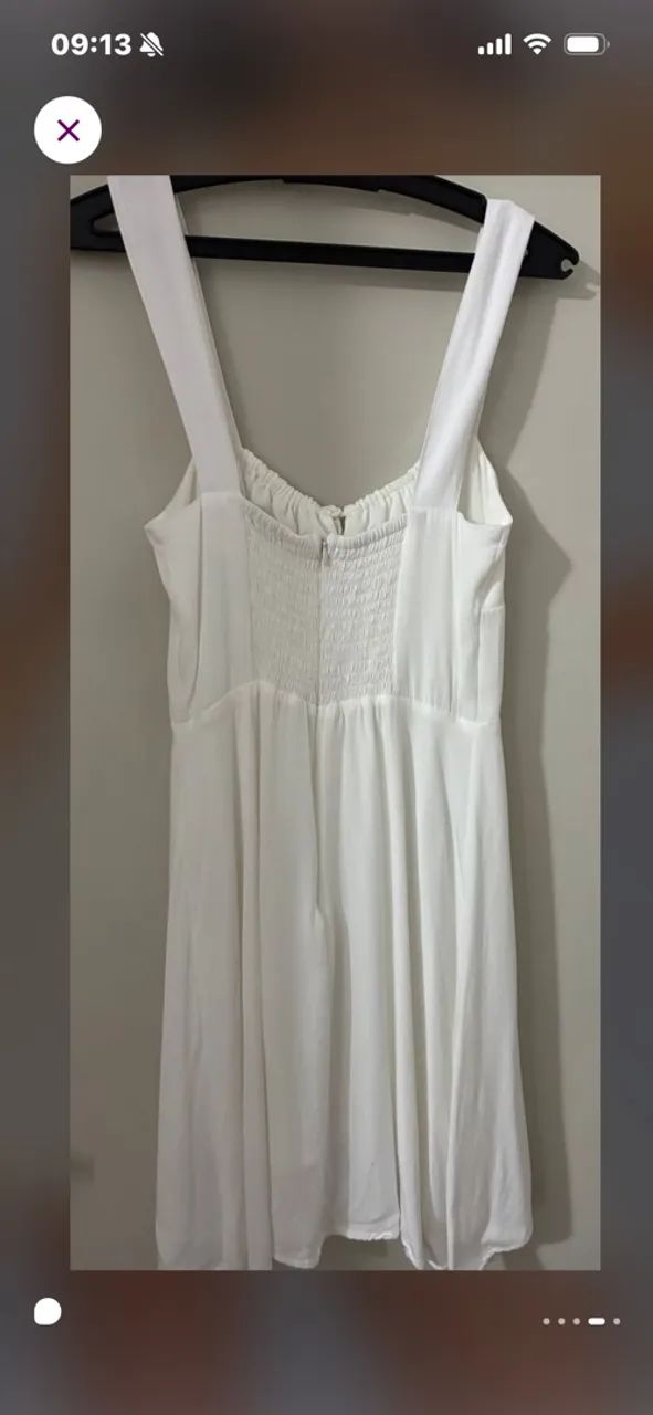 Vestido Muna Romântico curto Branco PP - Foto 4