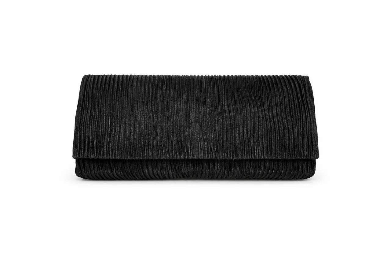 Clutch preta texturizada sem alça
