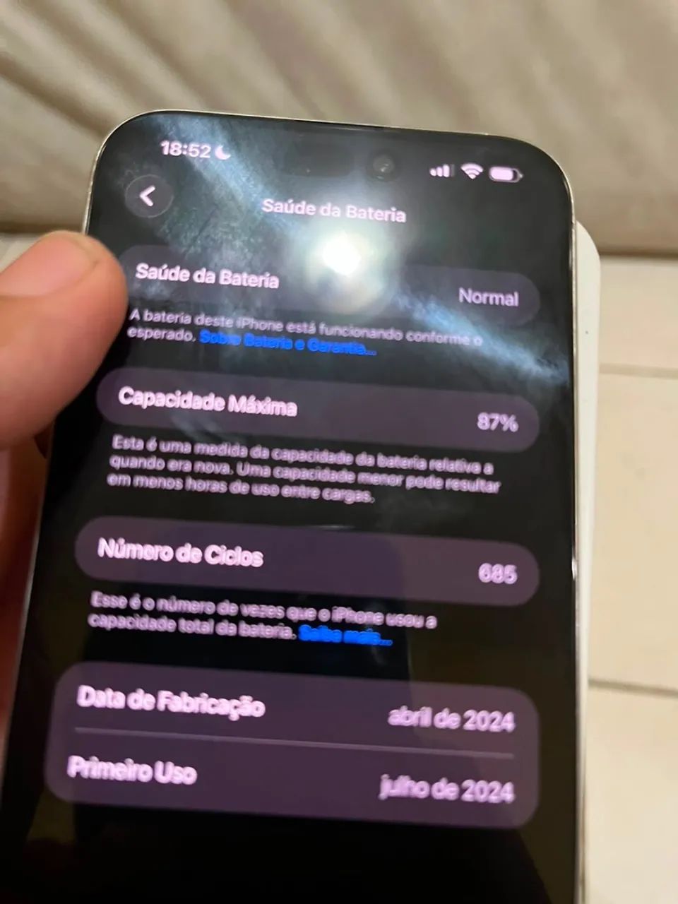 iPhone 15 pro max 256 gigas branco. - Foto 4