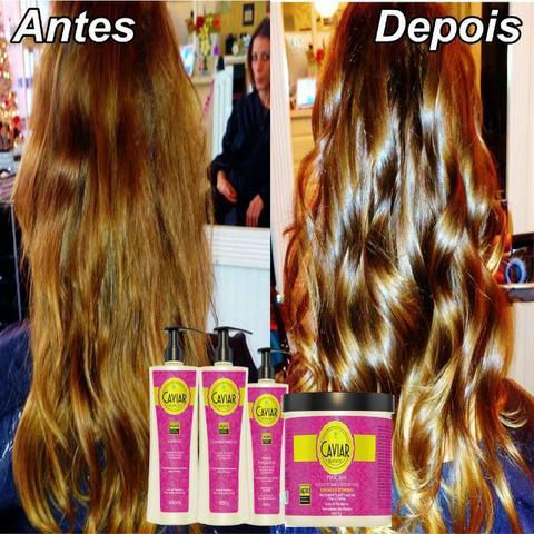 Kit Caviar shampoo condicionador mascara finalizador habito cosmeticos - Foto 5