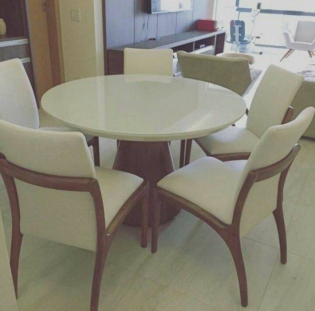 Mesa de 1.90 ctm com oito cadeiras area estofadas aqui no Via Lopes wpp 62 9 * - Foto 2