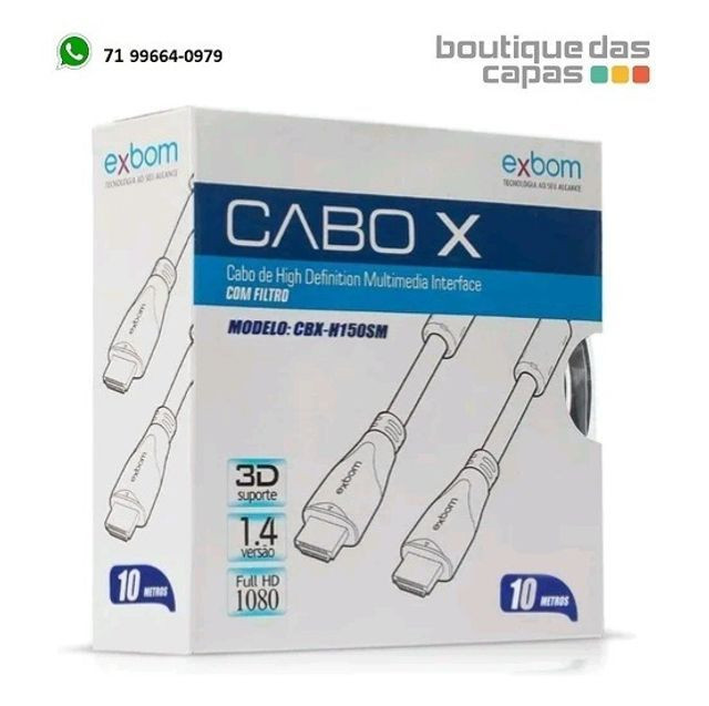 Cabo Hdmi x hdmi 10 Metros 1.4 Full Hd 3d Exbom - Foto 2