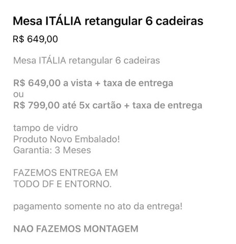 Mesa Itália 6 Cadeiras - Foto 2