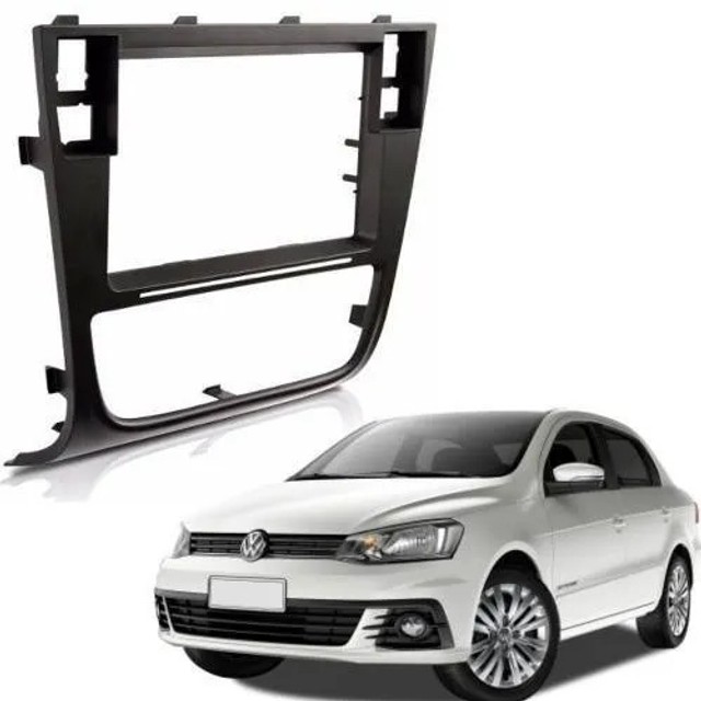 Moldura Painel 155 Dvd 2 Din Volkswagen Gol G6 - Preto - Foto 2
