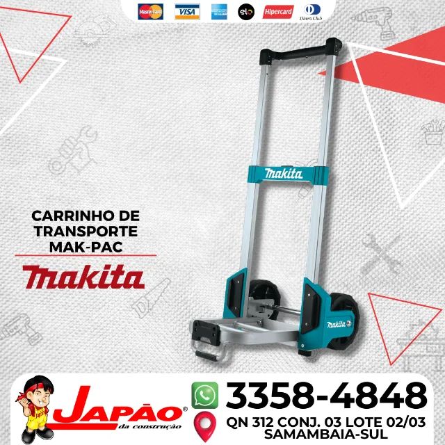 Carrinho de Transporte para Maleta Modular Mak-Pac TR00000002 Makita Não inclui as Maletas