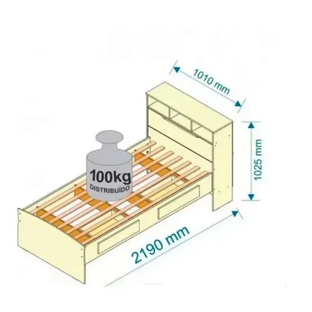 Cama Bibox Solteiro com Baú e Gavetas. Produto Novo Direto da Fábrica. - Foto 6