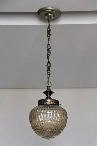 Lustre Cristal Bico Jaca Ambar e Metais Bronze - Anos 60 - Foto 4