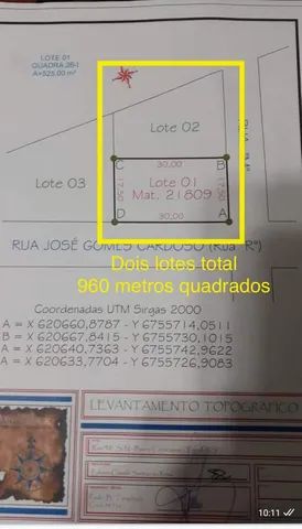 PREÇO BARATO LOTES, escriturados  para venda com 960 metros quadrados em Centenário - Torr