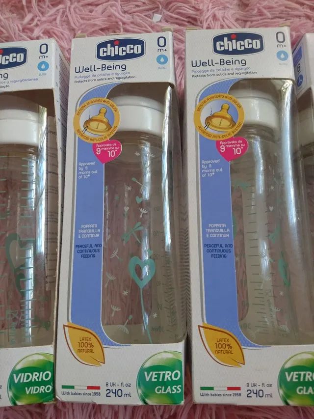 Kit com duas Mamadeira De Vidro Chicco  - Foto 4