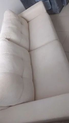 Sofá 3 Lugares Em Linho 2,10cm Bege - Foto 5