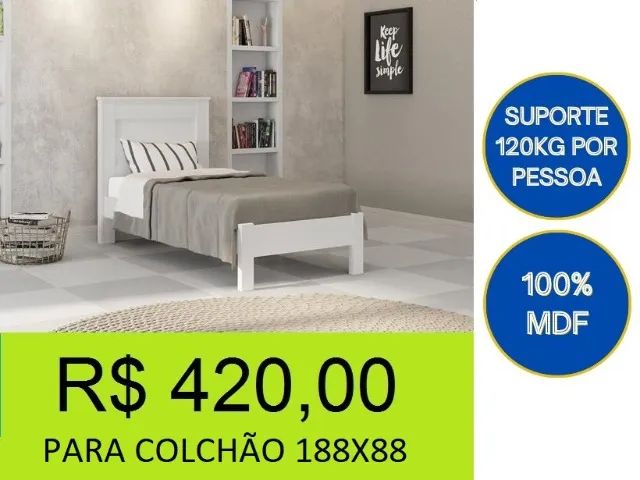 Cama de solteiro - parcelamos sem juros 