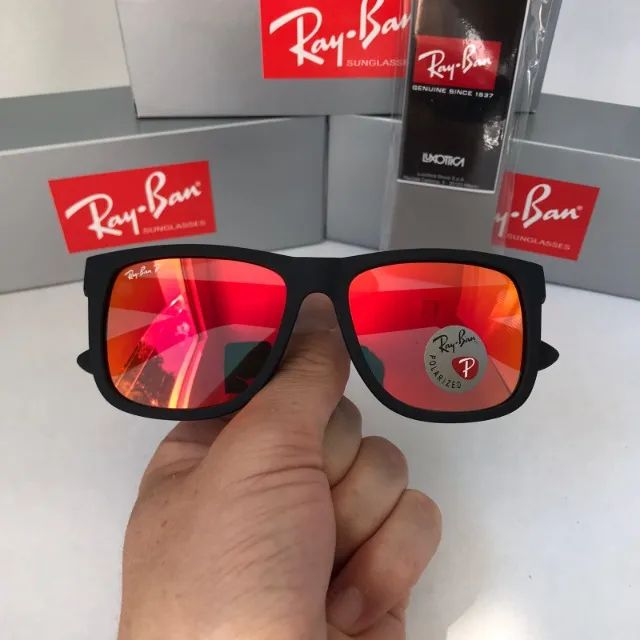 Óculos Ray ban Justin Red fire lentes polarizadas - Foto 5