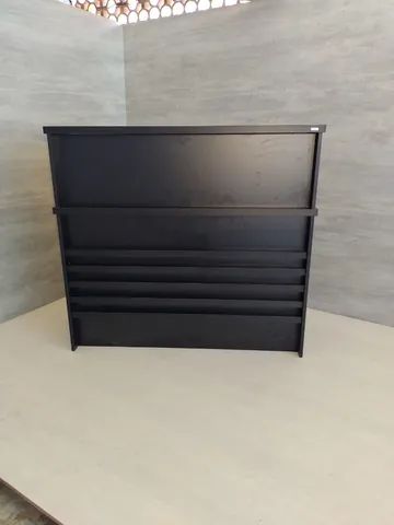 balcão de recepção reto ripado preto - Foto 2