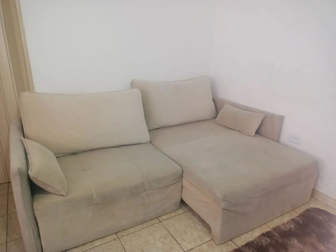 Sofá retratil zero caixa cor Nude. - Foto 2