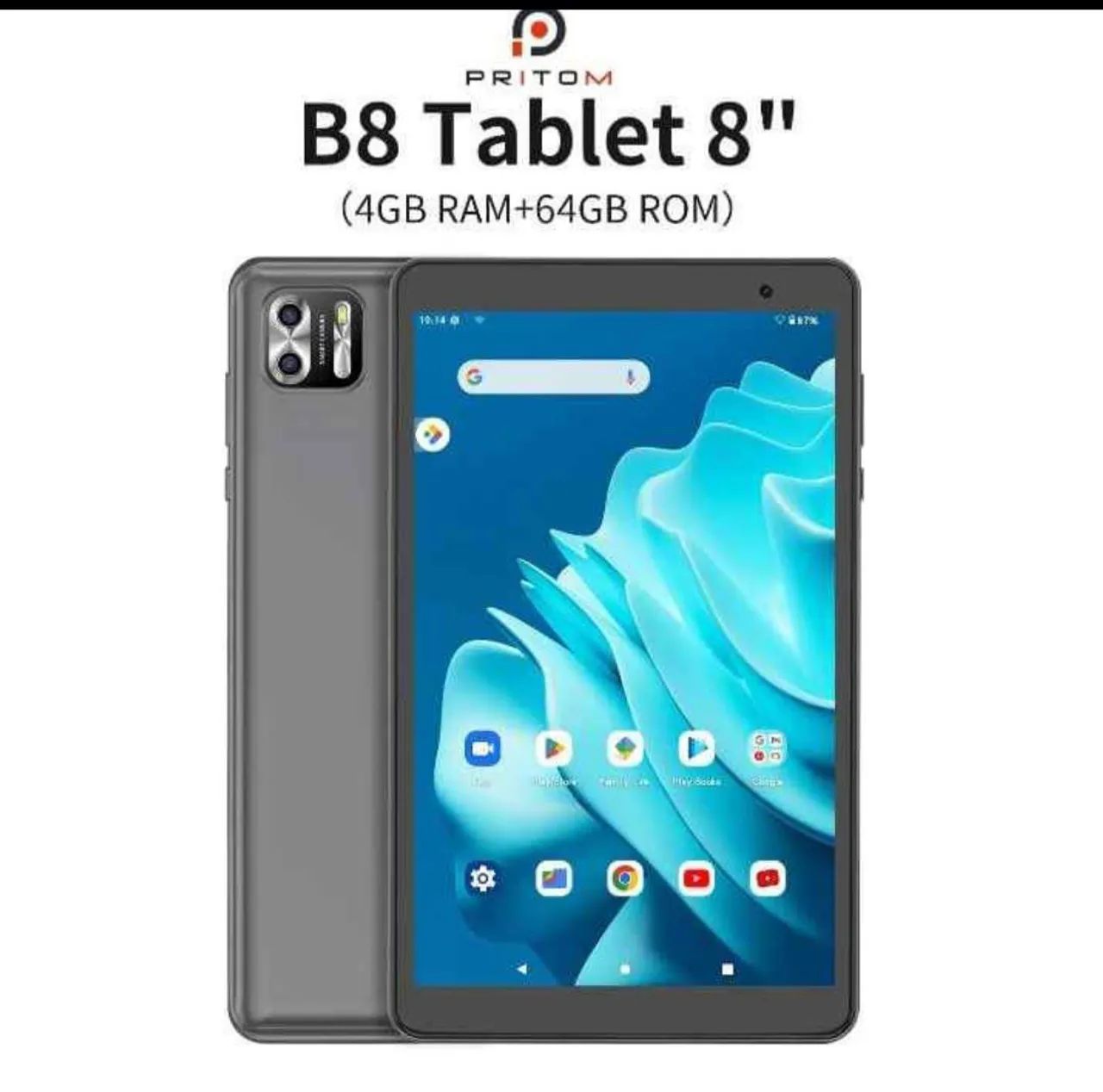 Tablet Pritom 8 polegadas 64GB Android 13
