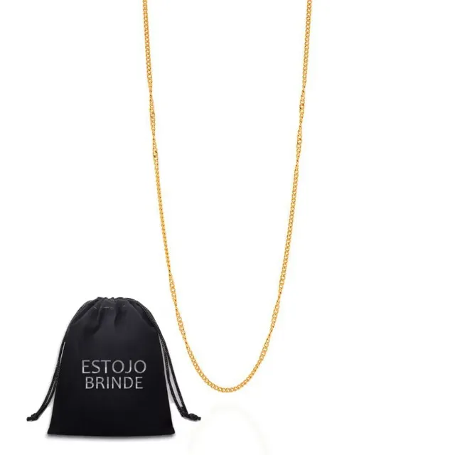 Corrente Feminina Masculina Fina Cordão Banhado de Ouro 18k