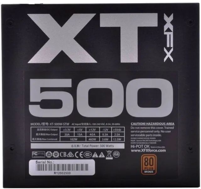 Fonte XFX 500w Xt Full Wired80 Bronze - Foto 2