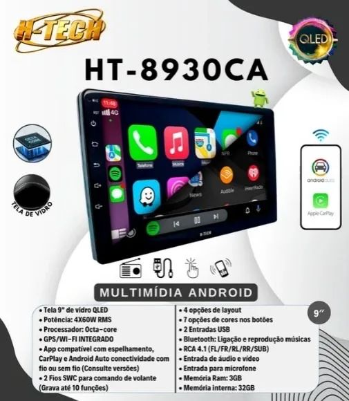 MULTIMIDIA ANDROID DE 9 3 GDE RAM E 32 DE MEMORIA